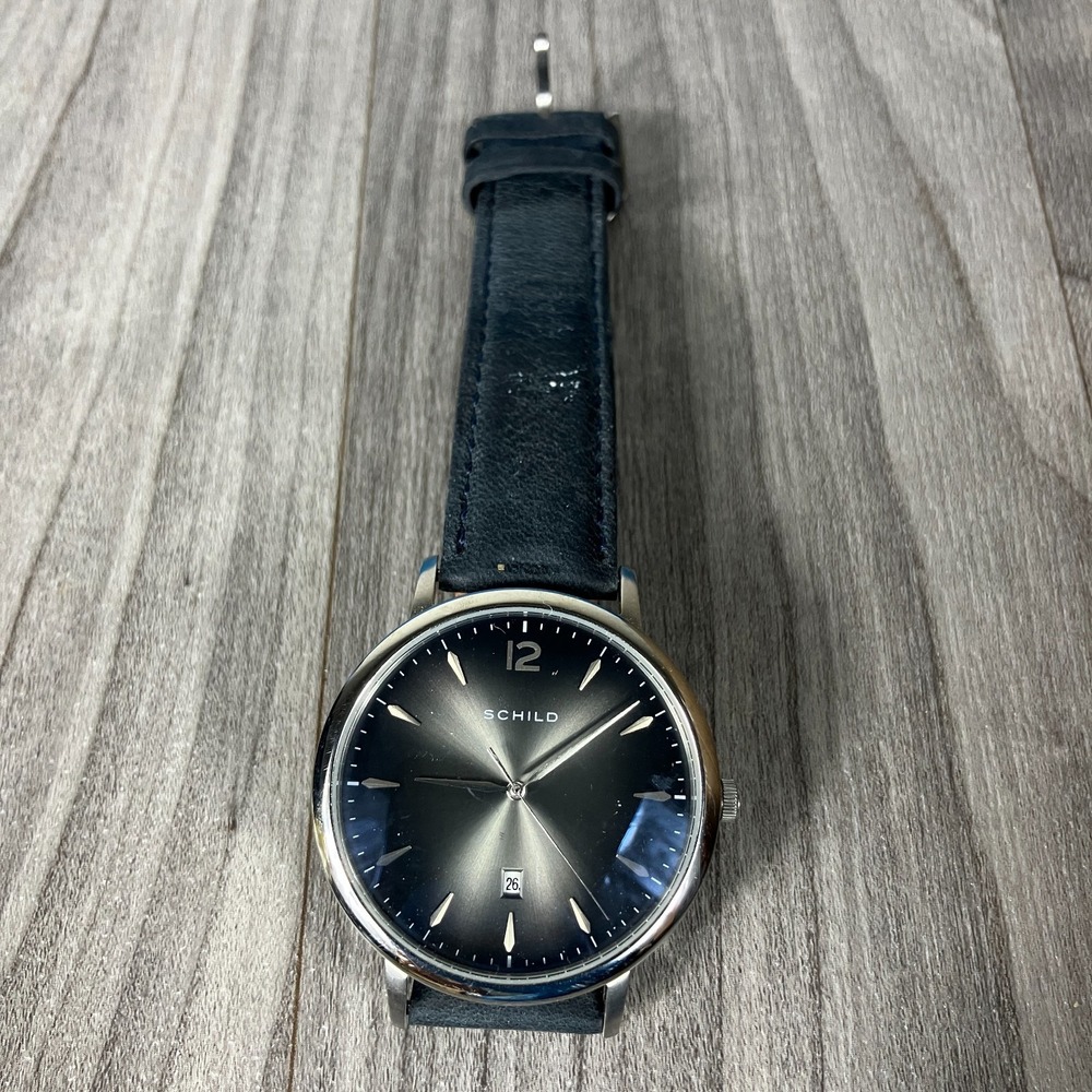 Schild Men's Quartz Theodor‎ Watch Black Dial Leather Band